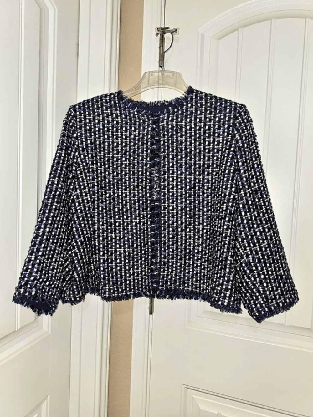 Marina Rinaldi "Casanova" Cropped Tweed Jacket 18 US/52 FR, NWT